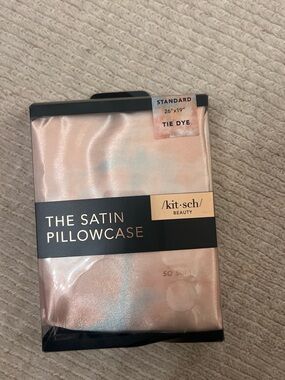 Kitsch Satin Pillowcase - Pink Tie Dye with Cream and Light Blue Hues